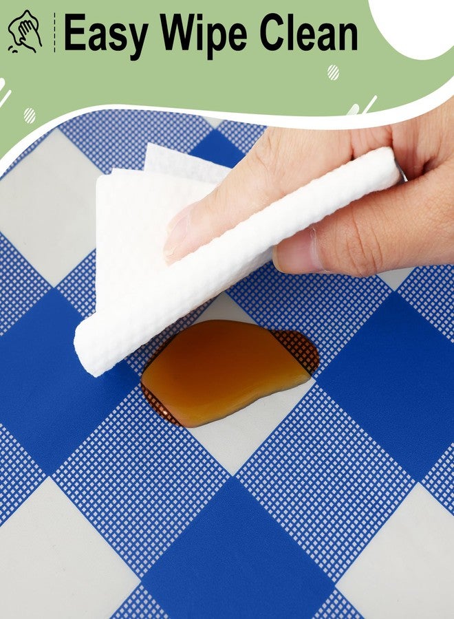 misaya 4 Packs Buffalo Disposable Table Cloth, 54 x 108 Inch Waterproof Plastic Tablecloth, Rectangle Blue and White Checkered Table Covers for Picnic, Birthday, Party - Image 5