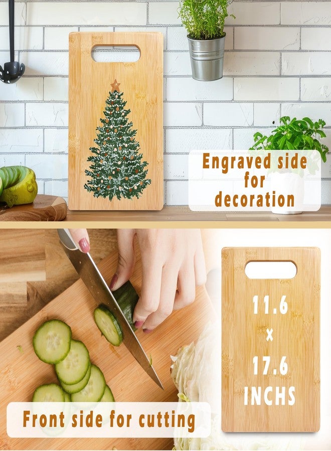 RYYCDOI Christmas Tree Cutting Chopping Board for Kitchen, Winter Christmas Kitchen Decor, Holiday Winter Xmas Tree Boo Bamboo Cutting Boards for Friends Family Party Hostess - Image 2