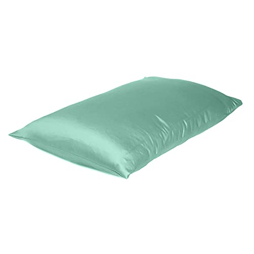 Oussum Satin Silk Pillowcase Pillow Case Covers with Envelop Closure for Hair and Skin Home Bed Decor Set of 2 Pillowcase Free 3 pcs scrunchies (Standard, Frosty Spruce) - Image 4
