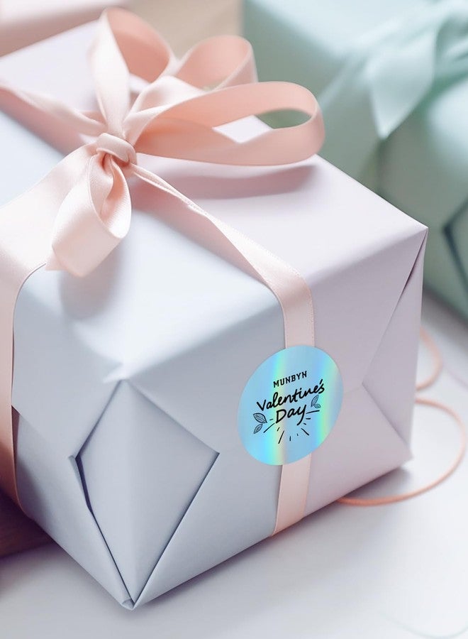 MUNBYN 2" Circle Holographic Thermal Label Stickers Blue, Round Printable Rainbow Glitter Thermal Printer Sticker Labels for Gift Wrapping, Self-Adhesive Name Price Tag DIY Custom Logo Design - Image 5