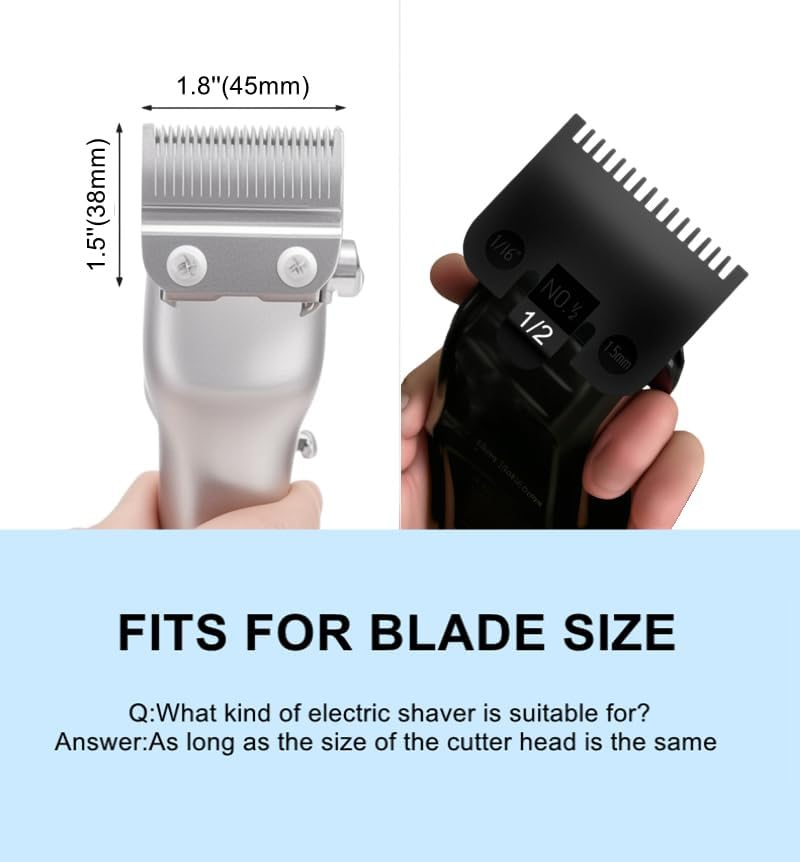 Pdtwq Compatible with Wahl 1/2 Clipper Guard,2 Pack Guards Replacement Fits for Wahl 1/16 Clipper Guard,Attachment Number #1/2-1/16''(1.5mm),Black. - Image 2