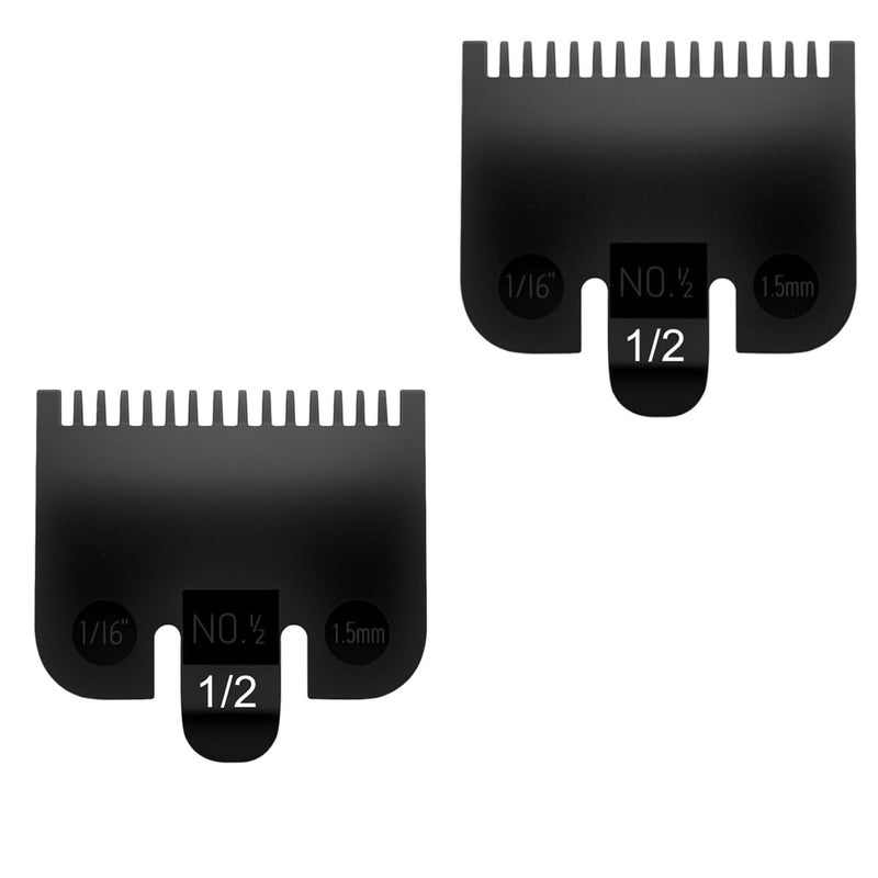 Pdtwq Compatible with Wahl 1/2 Clipper Guard,2 Pack Guards Replacement Fits for Wahl 1/16 Clipper Guard,Attachment Number #1/2-1/16''(1.5mm),Black. - Image 1