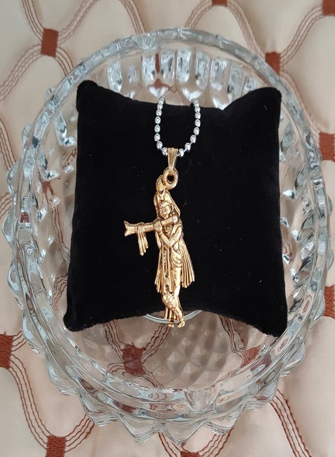 Sullery Lord Shree Krishna Vishnu Venkatesha Locket with Chain Gold Brass Religious Spiritual Jewellery Pendant Necklace Chain for Men and Boys - Image 4