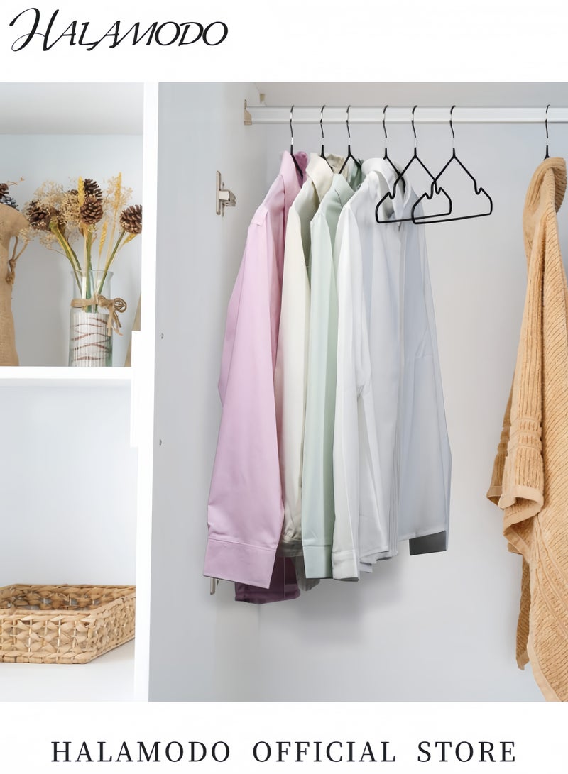 HALAMODO Metal Hangers For Shirt Coat Trousers Strong Anti Slip And Space Saving Rubber Coated 40 Cm Black Blue 40cm - Image 4