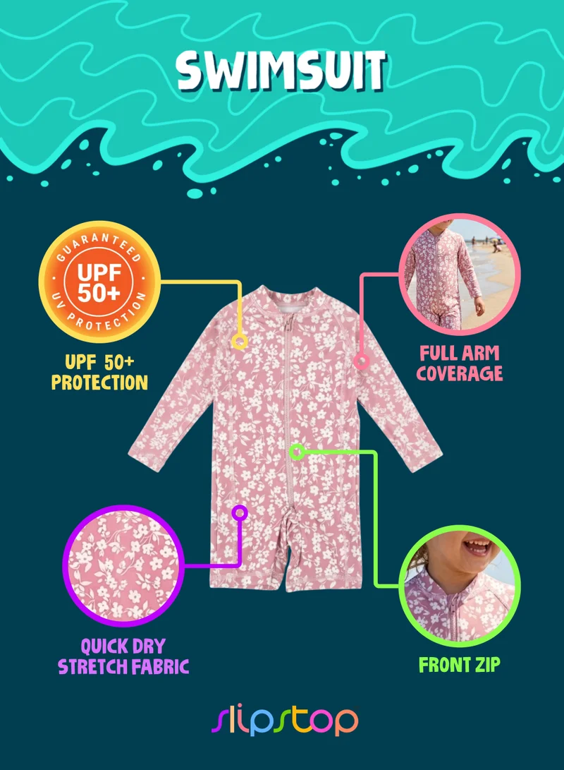 Slipstop  Slipstop Claire Baby Girls One Piece Full Print Swimsuit - Quick Dry UV Sun Protection Swimwear for Women | Best Price UAE