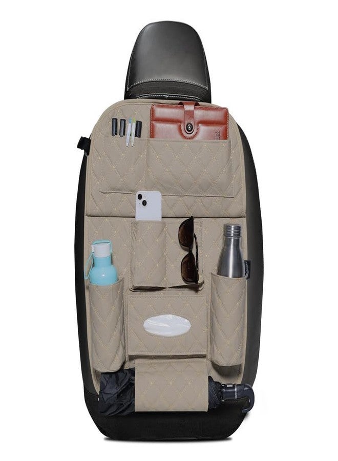Auto Oprema PU Leather Auto Car Backseat Organizer for Kids Toy Bottles Storage with Foldable Dining Table Tray Holder Pocket Kick Mats - Image 1