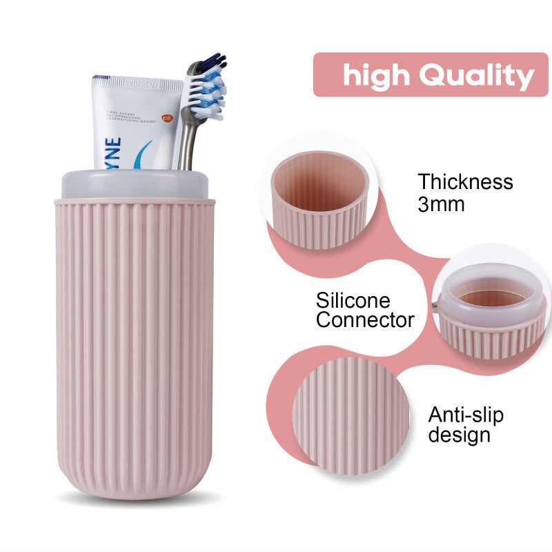 UCEC Toothbrush Travel Case, 8.2 Inch Longer Holder, Portable for Traveling Camping Business Trip School Bathroom, 2 Pack (Blue, Pink) - Image 5