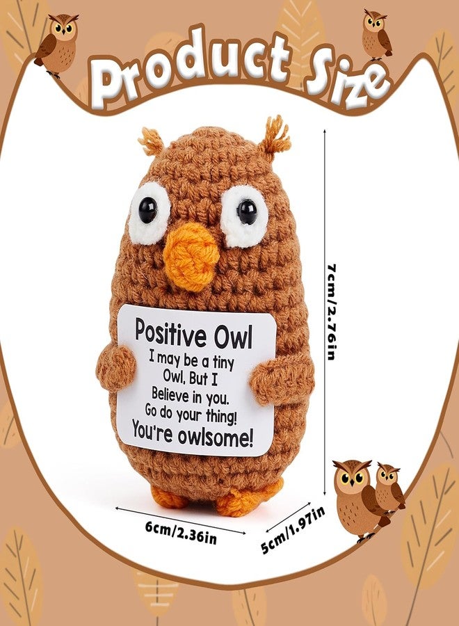 BharatBazaar Crochet Toys, Handmade Owl Crochet Animals, Cute Owl Plush Toy for Home and Office Decor, Emotional Support Animal Toy, Cute Things for Study Table Desk Decoration (8x6 cm, Brown) - Image 3