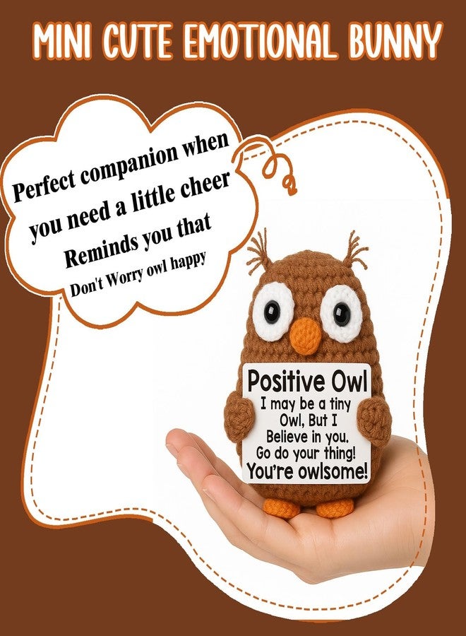 BharatBazaar Crochet Toys, Handmade Owl Crochet Animals, Cute Owl Plush Toy for Home and Office Decor, Emotional Support Animal Toy, Cute Things for Study Table Desk Decoration (8x6 cm, Brown) - Image 2