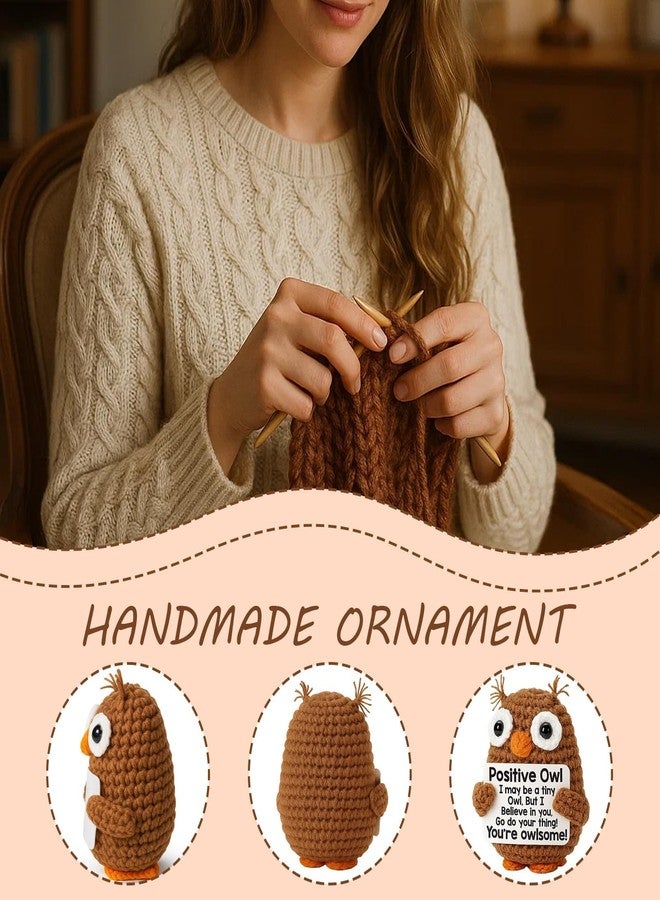 BharatBazaar Crochet Toys, Handmade Owl Crochet Animals, Cute Owl Plush Toy for Home and Office Decor, Emotional Support Animal Toy, Cute Things for Study Table Desk Decoration (8x6 cm, Brown) - Image 4