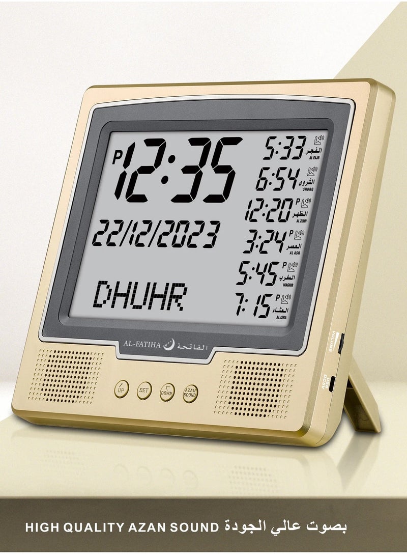 AL-FATIHA Azan Wall Clock Muslim Islamic Islam Adhan Prayer Reminder Alarm Mosque Wall Clock Prayer Time Hijri Digital LED Azan 