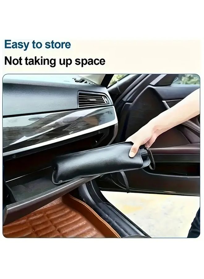 Large Silvery Coated Retractable Car Sunshade Umbrella Style Windshield Cover - Image 4