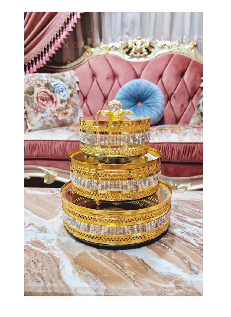 Generic Bonbonniere set of 3 pieces in different sizes Offers chocolate, bonbons and sweets  - Image 1