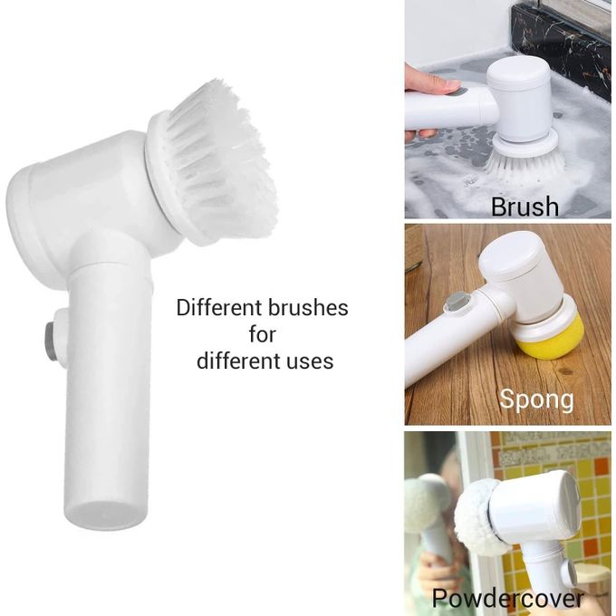 Electric rotating cleaning brush with 3 heads; rechargeable brush for cleaning bathrooms, walls, bathtubs, toilets, windows, and kitchens. - Image 5