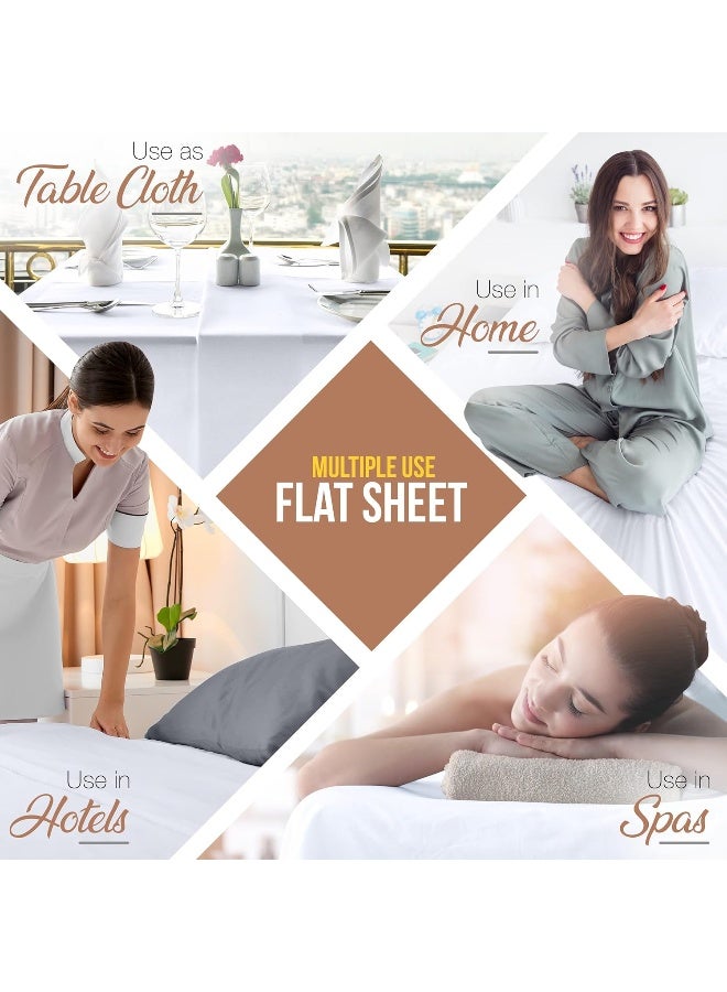 Utopia Bedding Flat Sheet 1 Pack Queen White Soft Brushed Microfiber Fabric Shrinkage Fade Resistant Top Sheet Easy Care Bed Sheet - Image 4