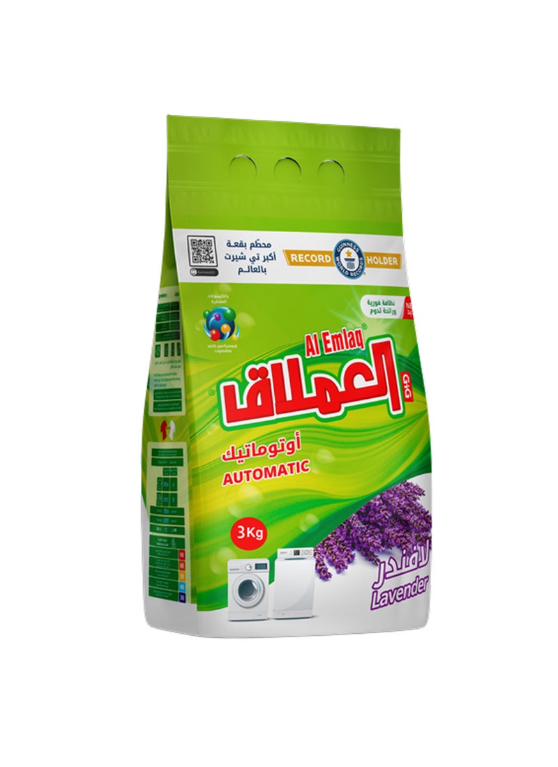 Al Emlaq Automatic Lavender Washing Powder Bag 3kg - Image 1