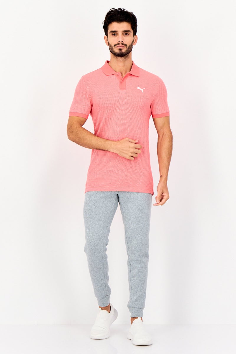 PUMA قميص بولو قصير الأكمام للرجال بتصميم نحيف، وردي - Image 2