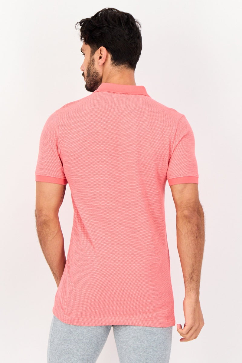 PUMA قميص بولو قصير الأكمام للرجال بتصميم نحيف، وردي - Image 3