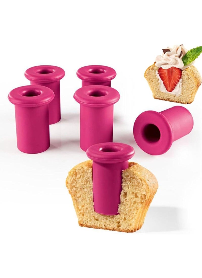 Captaintech Cupcake Plunger Cutter, Silicone Cylindrical Cookie Cutters, Cake Digging Holes Tool, Hollowing and Filling Cream Device for Home Kitchen Baking  - Image 1