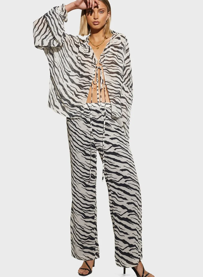 SNDYS High Waist Printed Pants