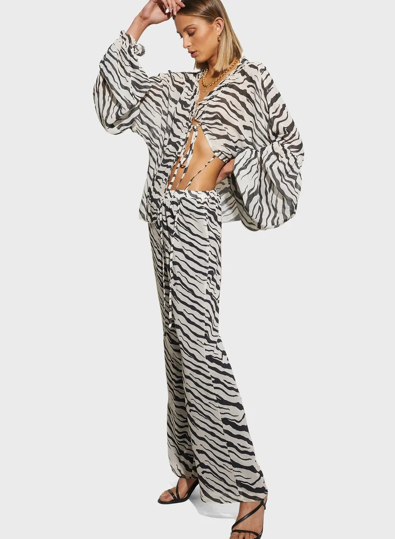 SNDYS High Waist Printed Pants