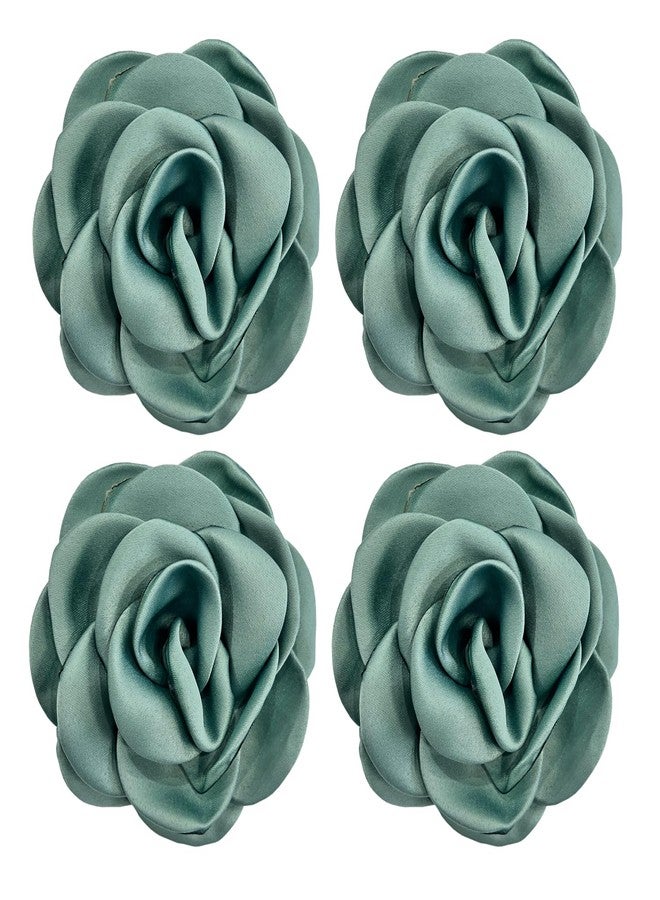 Sanrich Women's Brooches 4pcs Rose Flower Hair Clip Mexican Hair Flowers Clips Hairpin Brooch Tea Party Hats Headpieces (aqua blue) - Image 1