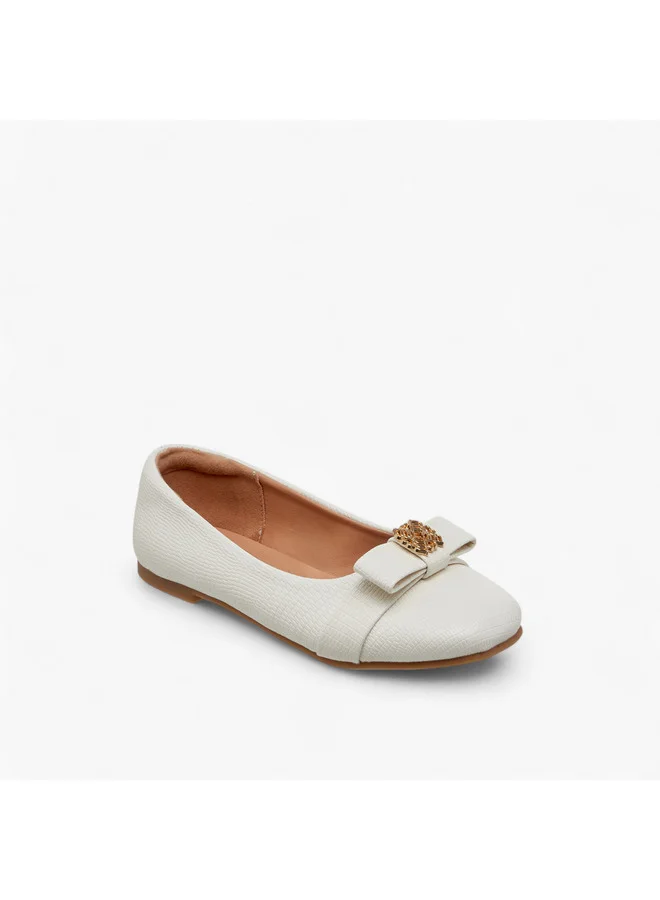 ميسي الصغيرة Girls Metal Accent Slip-On Ballerina Shoes