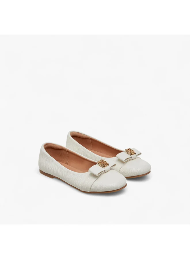 ميسي الصغيرة Girls Metal Accent Slip-On Ballerina Shoes