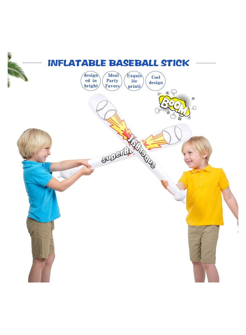 SOLARAE "Inflatable Baseball Bats, Baseball bat inflates, for Summer Pool Baseball Theme Birthday Party Favors, Sports Theme Toy, Birthday Party Decorations, 22 Inch Inflatable Baseball Inflates (10 Pack) " - Image 2