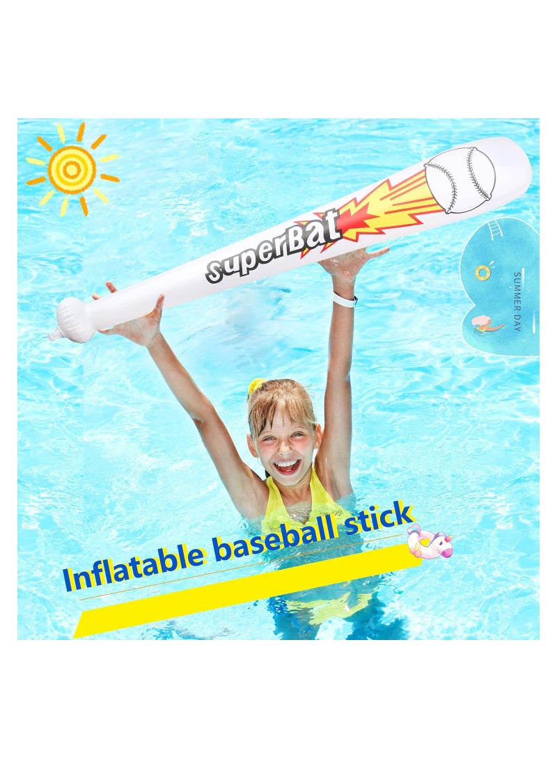SOLARAE "Inflatable Baseball Bats, Baseball bat inflates, for Summer Pool Baseball Theme Birthday Party Favors, Sports Theme Toy, Birthday Party Decorations, 22 Inch Inflatable Baseball Inflates (10 Pack) " - Image 4