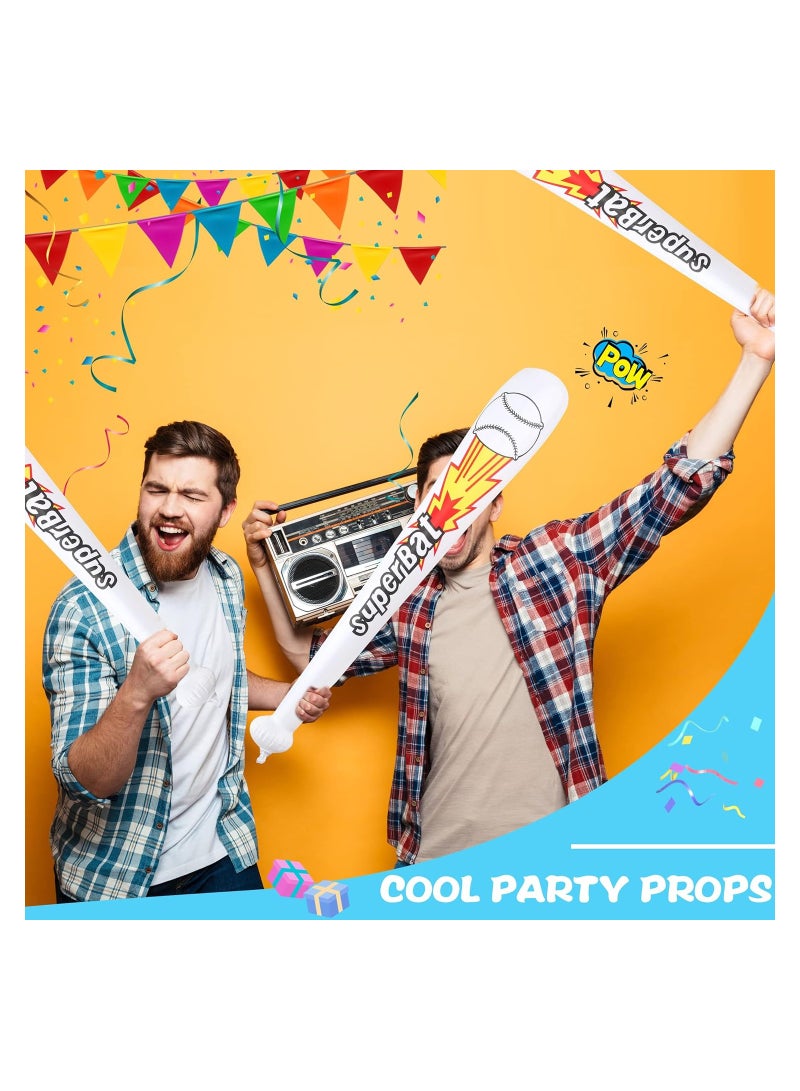 SOLARAE "Inflatable Baseball Bats, Baseball bat inflates, for Summer Pool Baseball Theme Birthday Party Favors, Sports Theme Toy, Birthday Party Decorations, 22 Inch Inflatable Baseball Inflates (10 Pack) " - Image 5