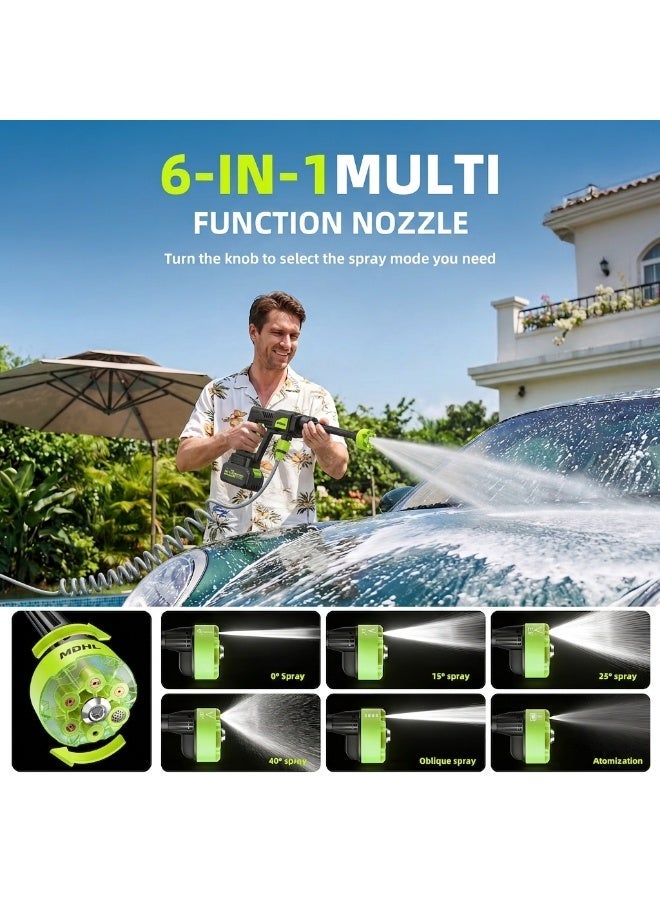 MDHL Cordless Pressure Washer Gun- with 2 Batteries, 300W Handheld Portable High Power Washer with 6-in-1 Nozzle, Hand Held Pressure Washer, Electric Power Cleaner for Car, Garden, Home - Image 3