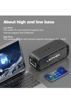 Lenyes LenyesS822 Two Portable Bluetooth Speaker with two tripod,IPX6 waterproof,Black  - Image 4