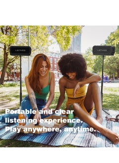 Lenyes LenyesS822 Two Portable Bluetooth Speaker with two tripod,IPX6 waterproof,Black  - Image 5