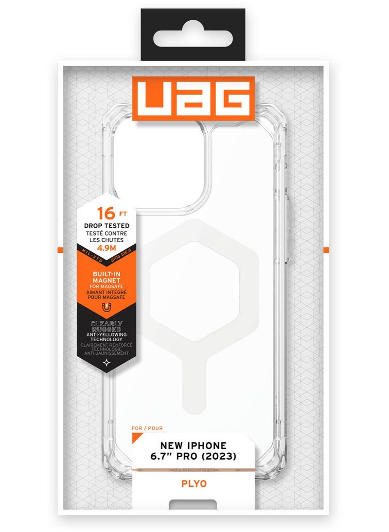 Urban Armor Gear - UAG Plyo MagSafe for iPhone 15 Pro Max Case Cover [16 Feet Drop Tested] - Ice / White - Image 1