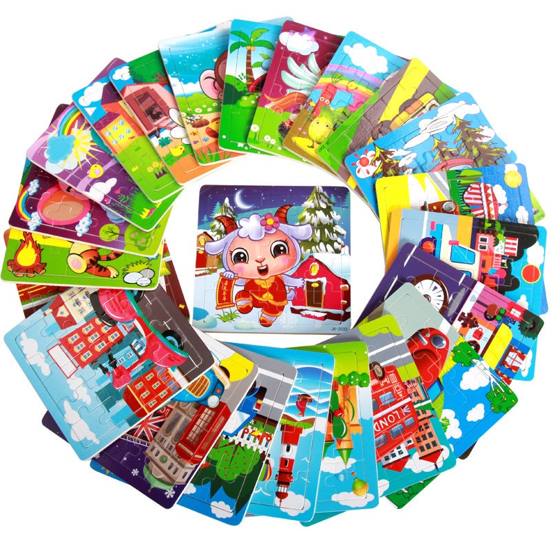 20-Piece Animal Puzzle Early Education Educational Toy To Cultivate Children'S Understanding Of Transportation Vehicles, Animal Cognition Enlightenment, Wooden - Image 3