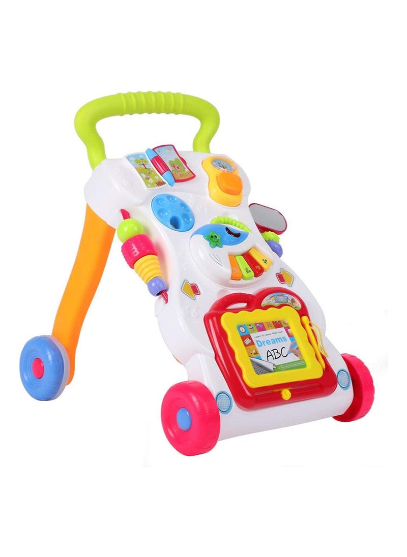 HUNGER 2 In 1 First Steps Baby Walkers Sounds Music and Lights Fun Push Along Walker  - Image 1