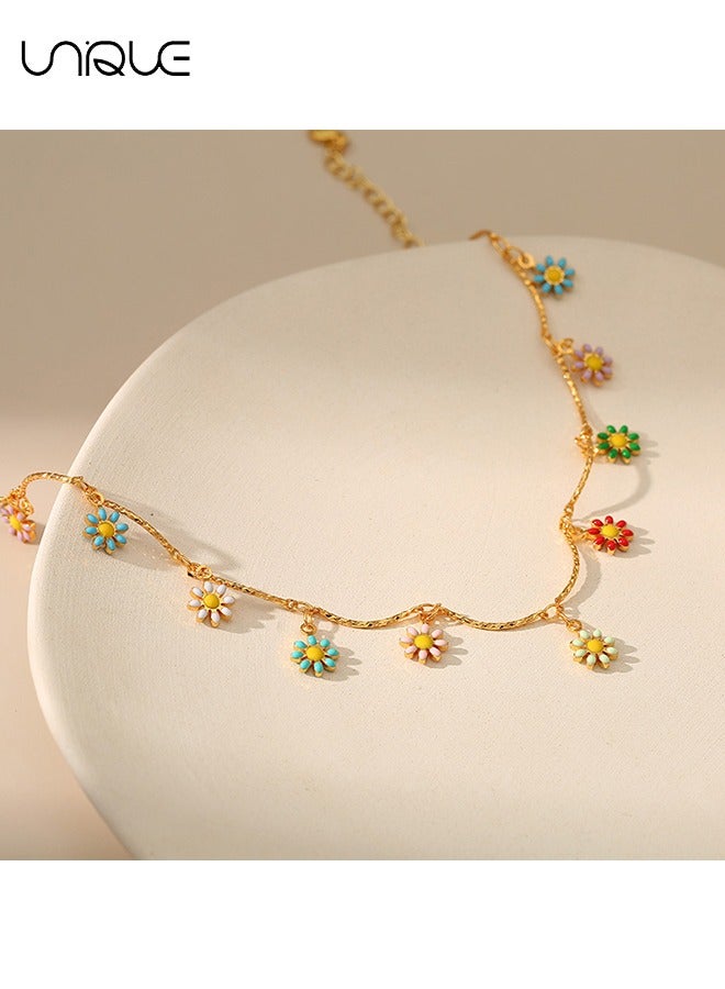 يونيك الخلخال - قلادة ديزي الخلخال - الخلخال البوهيمي - اليد رسمت تقطر الحرفية الملونة ديزي الخلخال - بسيطة وأنيقة - الخلخال الجديد - نساء - Image 4