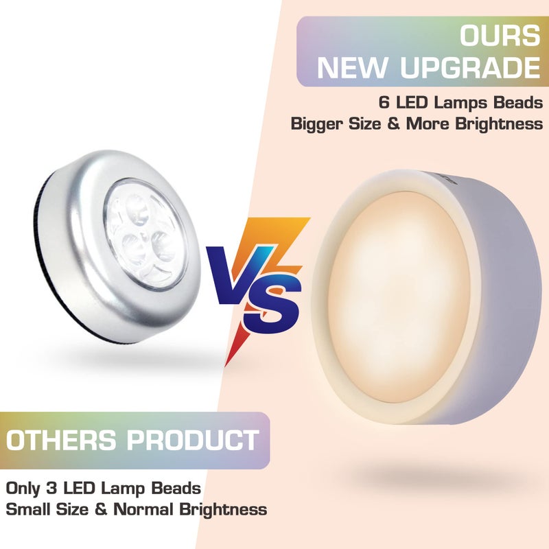 EverBrite Puck Lights with Remote, Wireless LED Battery Operated, Under Cabinet Timer, Stick on Light, Closet Light Dimmable for Closet, Bedroom, Included (6-Pack) - Image 4