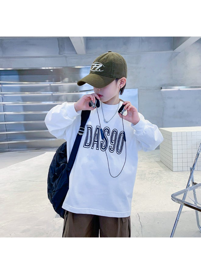 Zhili Kidsren's Clothing Boys' Autum Long-sleeved Loose T-shirt  New Kidsren's Spring And Autum Handsome Bottoming Top