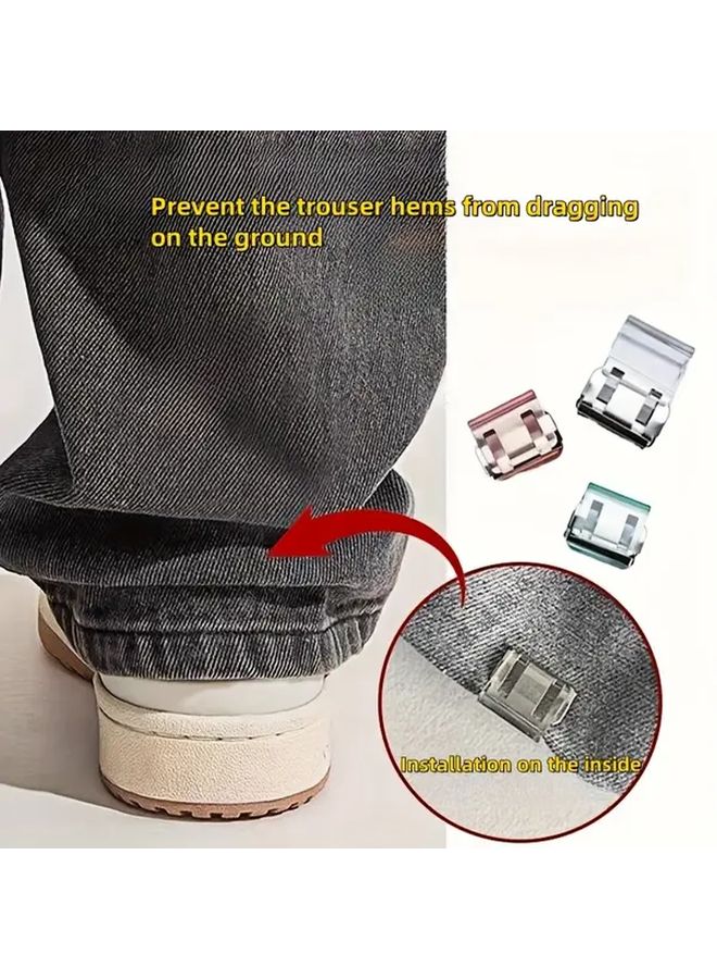 2pcs Invisible Pants Hem Clips Non Slip Leg Fixing Seamless Buckles For DIY Clothing - Image 1