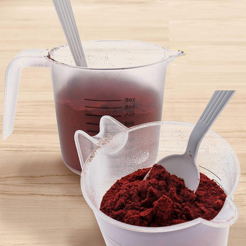 ATETO Plastic Measuring Cup Set with Handle Liquid Measuring Cup 124 Capacity Measuring Jug for FlourOilPowderMilk Set of 3 PCs2505001000 ML - Image 1