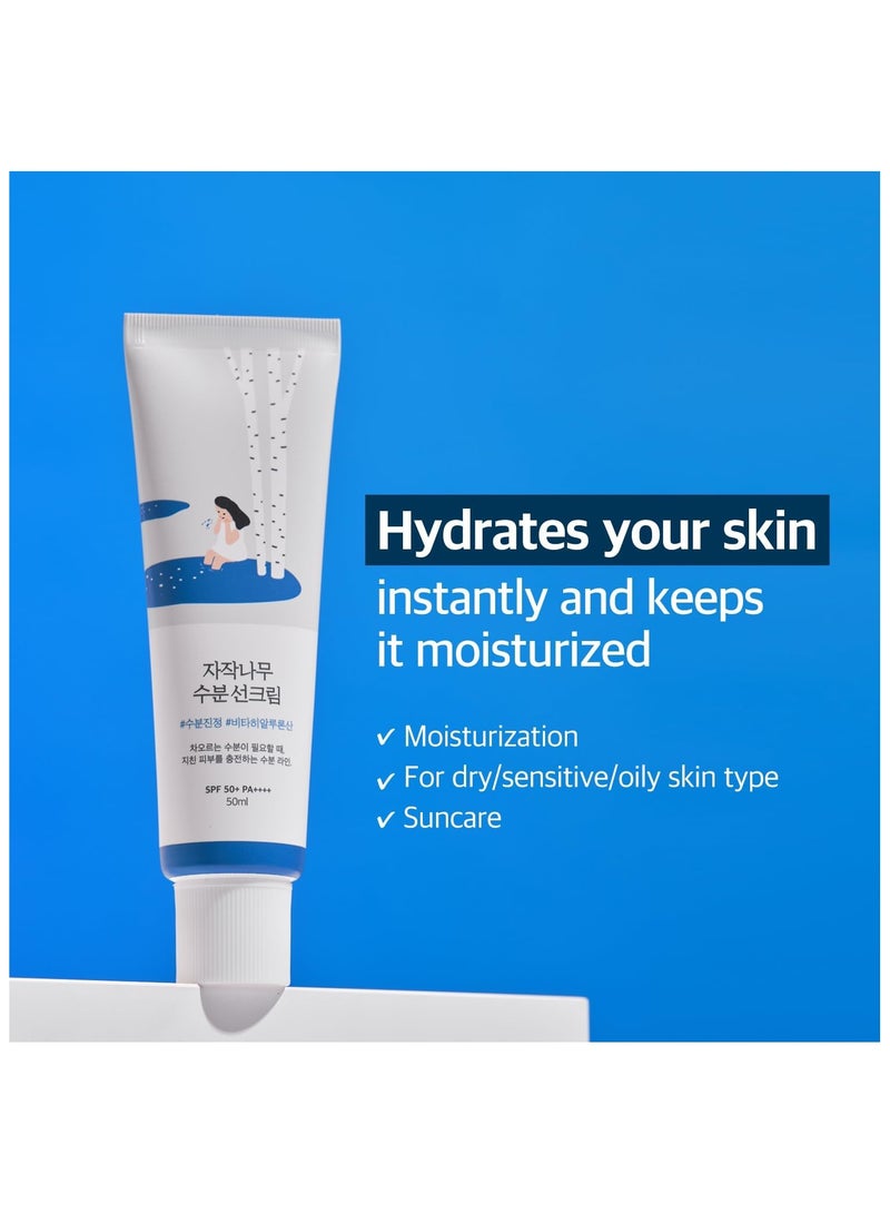 ROUND LAB About this item [SPF50+, PA++++] A moisturizing sunscreen that protects your skin from harmful UV rays while replenisihing and hydrating it. Soft and creamy texture with better absorption, and no white cast. This hydrating sunscreen does double duty as a moisturizer. [ACTIVE INGREDIENTS] Niacinamide helps decrease hyperpigmentation and brighten skin tone, while Hyaluronic acid provides hydration. [HOW TO USE] As the last step of a skincare routine, gently apply a sufficient amount on your skin, spread it out as if creating a barrier. [ABOUT ROUND LAB] Clean and pure skincare derived from a land where the sea, wind and mountains meet. We proudly want to introduce the wonders of the Korean Peninsula and its sacred ingredients. - Image 2