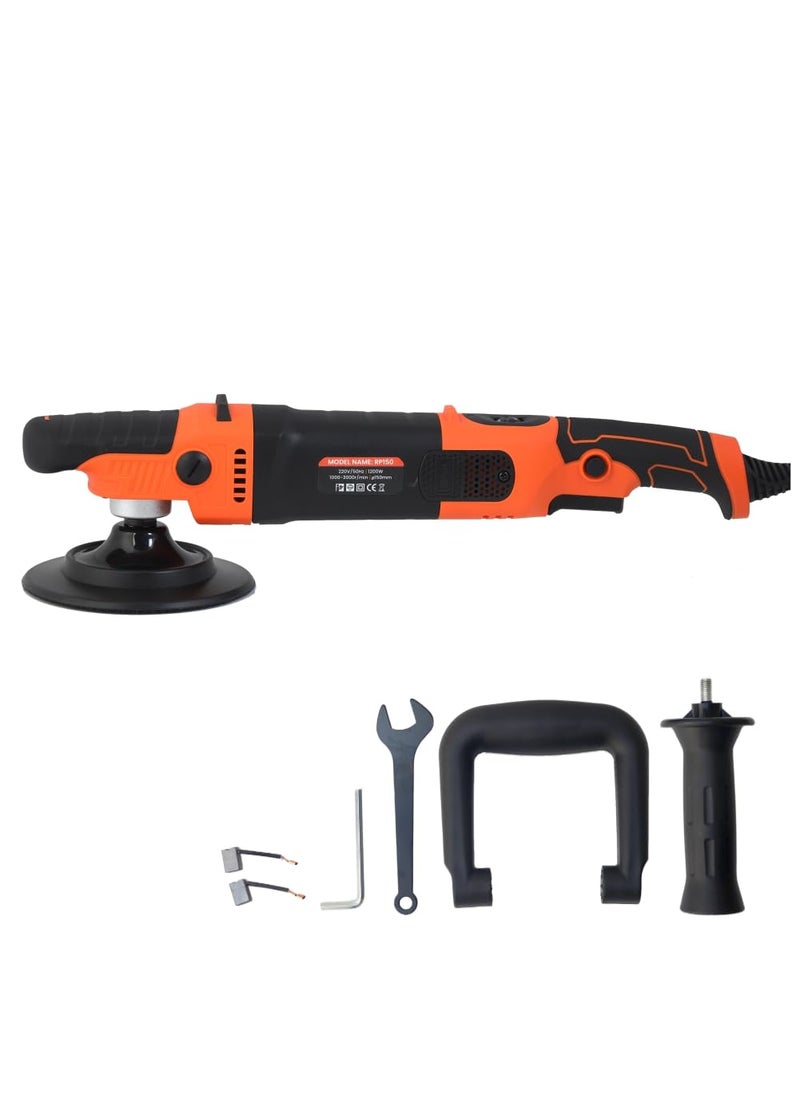 Shakti Technology Shakti Technology RP150 1200W Electric Car Polisher 21MM Orbit with DHandle Rotary Polisher 10003000 RPM with 150MM6Inch Wheel Size 6 Variable Speed Disk Ideal for Cars SUV Boats  - Image 1