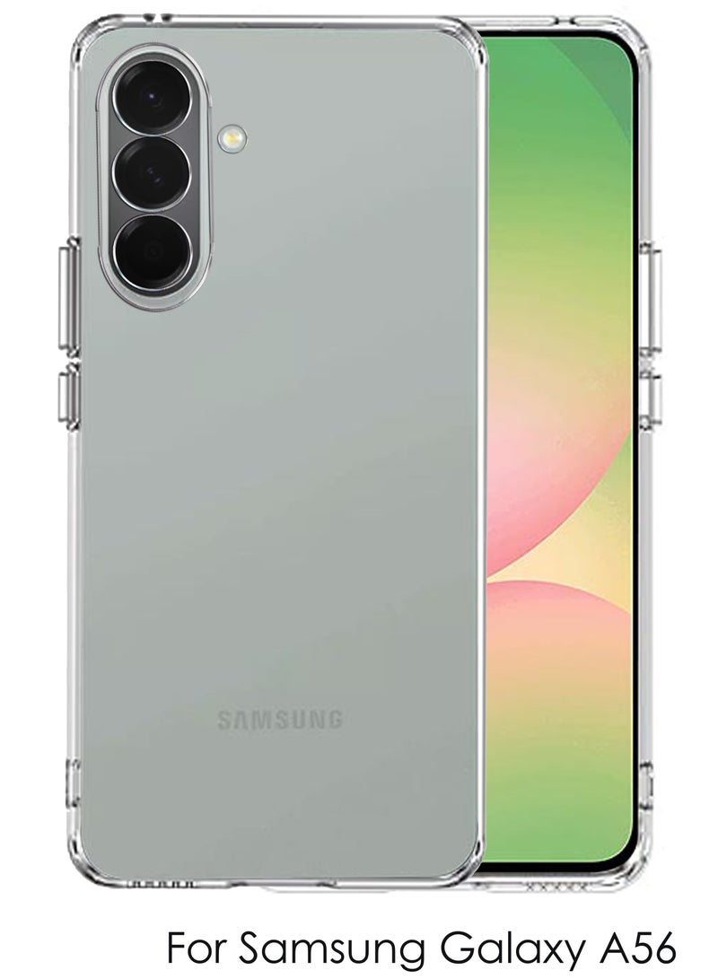 For Samsung Galaxy A56 - Soft Flexible Transparent Silicone Protective Back Case Cover-Transparent - Image 1