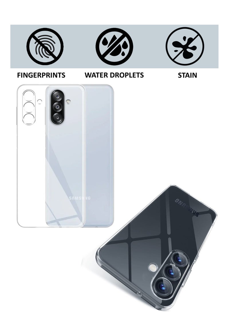 For Samsung Galaxy A56 - Soft Flexible Transparent Silicone Protective Back Case Cover-Transparent - Image 2