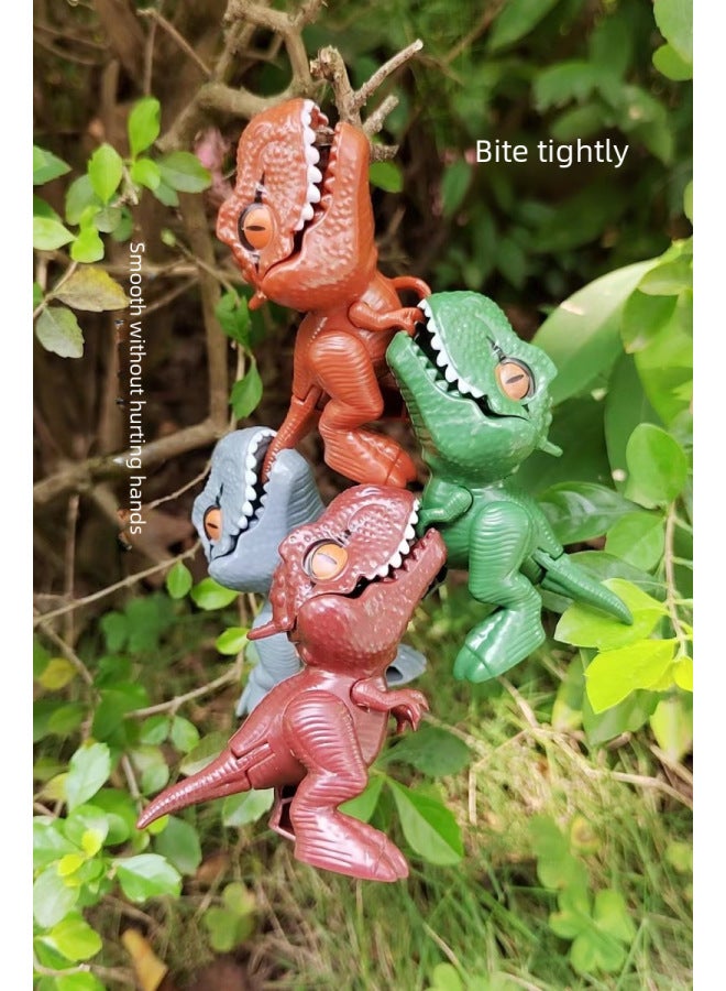 Finger-biting Dinosaur Toy Joint Movable Tyrannosaurus Rex Simulation Model Ornament Pendant Children Doll Birthday Gift-Color:Finger-biting Dinosaur Tyrannosaurus Rex Brown + Bracelet  - Image 4