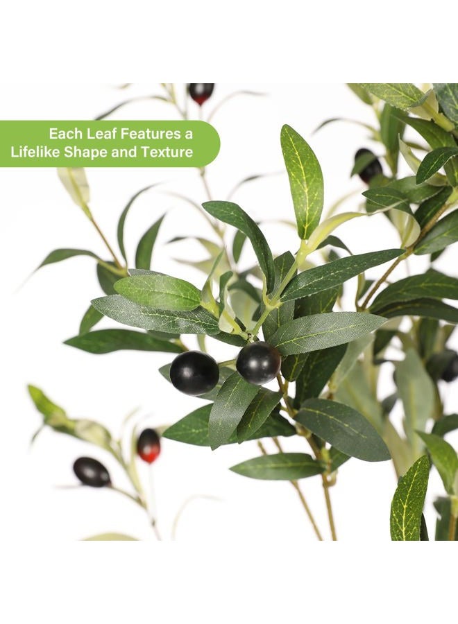 FEELEAD 8ft Artificial Olive Tree – Large Faux Olive Plant Indoor with Pot 240cm, Lifelike Olive Trees Artificial Indoor, Tall Fake Olive Tree for Living Room Decor - Image 2