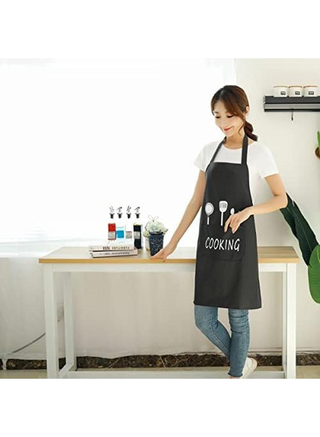إي سي في في مريلة مطبخ مكونة من قطعتين مع جيب وحزام رقبة قابل للتعديل، مريلة مطبخ مضادة للماء والزيت، مناسبة لتنظيف المطبخ المنزلي والبستنة - Image 3