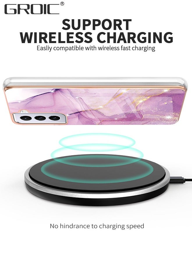 GROIC Compatible with Samsung Galaxy A54 6.4 Inch Case with Tempered Glass Screen Protector, Personalized Electroplated Marble Slim Phone Cases Scratch-Proof Shockproof Back Protective Cover - Image 3